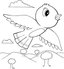 Cute Bird Vector Illustration Art