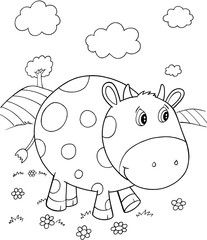 Cute Cow Vector Illustration Art