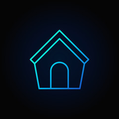 Dog house blue icon
