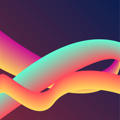 Fluid Colors with Pink Green Yellow Gradient on Pink Background. Abstract Background. Perfect for Cover, Print, Poster and Flyer design. Vector Illustration.