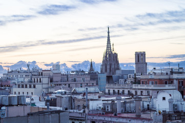 sunset over barcelona