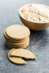 Oatmeal cookies and oat flakes.