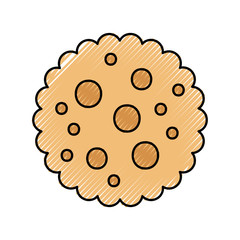 chocolate chip cookie dessert eating icon vector illustration
