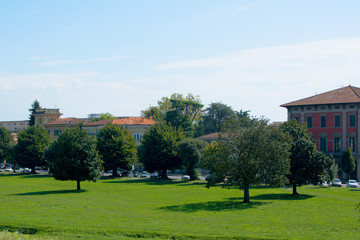 The ancient fortified walls of the city of Lucca, Tuscany