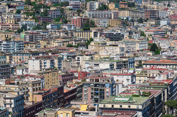 Fototapeta na wymiar Naples (Campania, Italy) - The historic center of the biggest city of south Italy. Here in particular: the cityscpe from Posillipo terrace