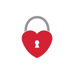 heart-shaped padlock icon- vector illustration