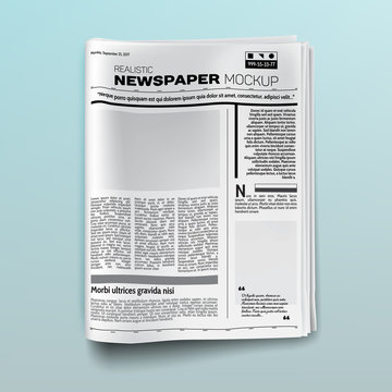 Newspaper pages template. News paper headline vector mockup. Tabloid  journal simple background. Newsprint modern style Stock Vector