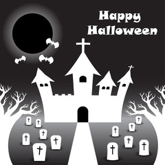 Happy Halloween - White Castle Under The Black Moon