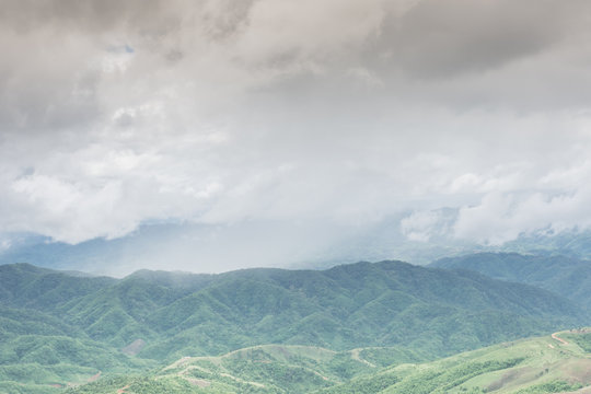 Mountain and Cloud ,Doi Chaang mup, Chiang Rai  province,Thailand.