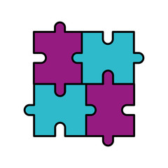 puzzle piece business progress success concept vector illustration