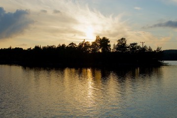 Sunrise over a lake in Sweden