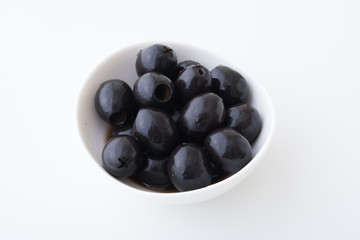 isolated black olives