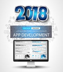 2018 New Year Infographic and Business Plan Backgroundwith