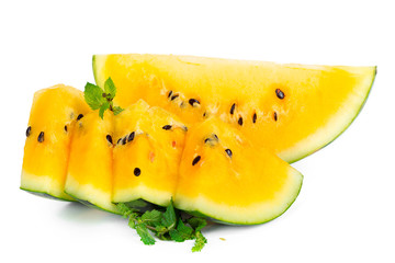 yellow watermelon on white background