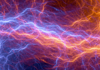 Fire and ice abstract lightning, plasma background