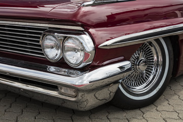 Front detail of American classic car