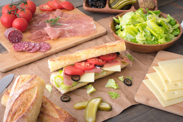 cooking italian sandwich