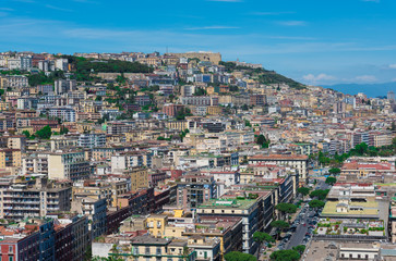 Fototapeta na wymiar Naples (Campania, Italy) - The historic center of the biggest city of south Italy. Here in particular: the cityscape from Posillipo terrace