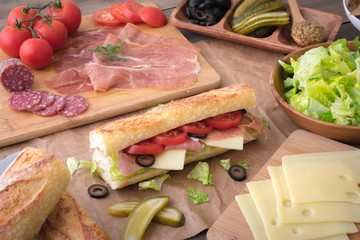 cooking italian sandwich