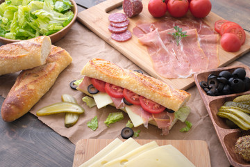 cooking italian sandwich