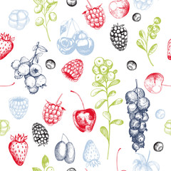 Vector pattern with  berries.