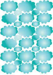 Blue clouds on a white background Vector image