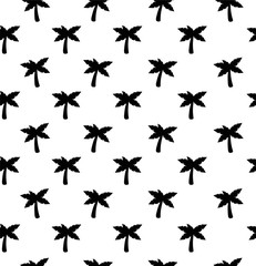 Black palm seamless pattern.Vector 