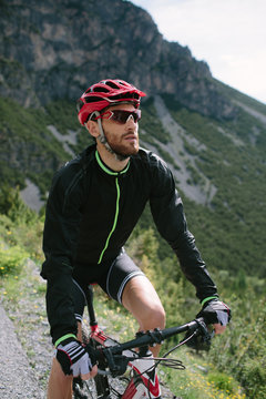 Portrait of a cyclist outdoor