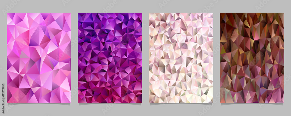 Poster abstract geometrical irregular triangle tile mosaic flyer template set - vector flyer background gra