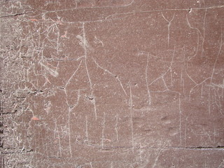 Vintage wood background with peeling paint.