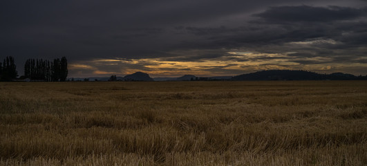 Fototapeta na wymiar Sunset on the Skagit Valley