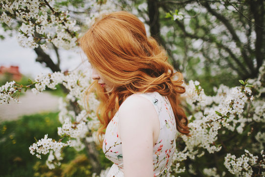 Portrait of beautiful red hair woman