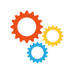 business gears mechanical solution teamwork concept vector illustration