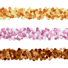 Repeatable abstract dot pattern page divider line design set - vector graphic design elements from colored circles with shadow effect