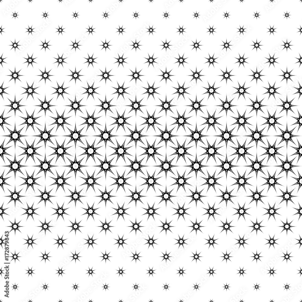 Aufkleber monochromatic star pattern - abstract vector background graphic from geometric shapes