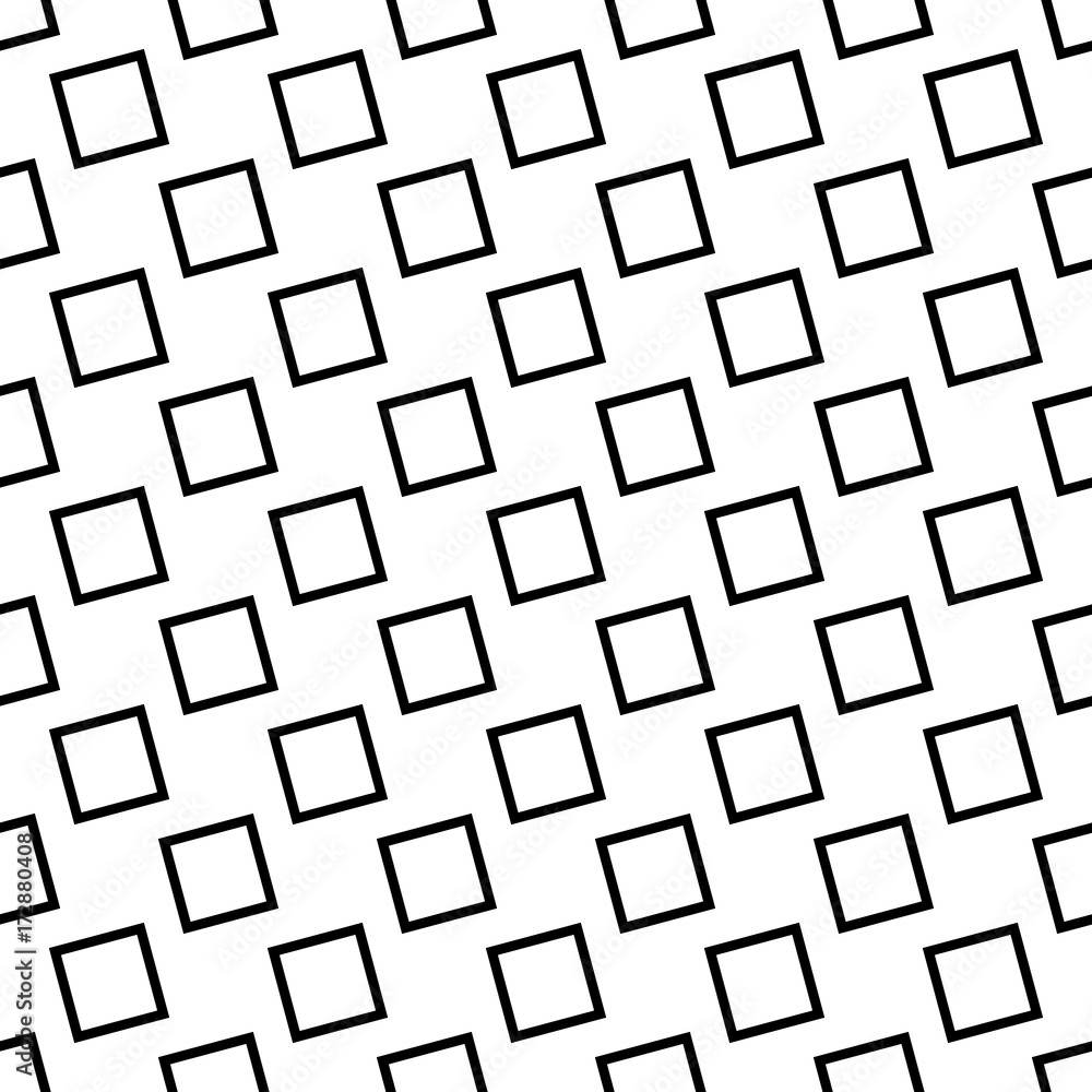 Poster monochrome seamless abstract geometrical square pattern - vector background design from angular squa