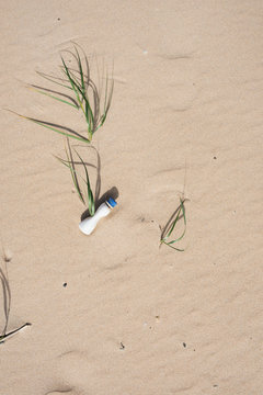 Plastic bottle on beach