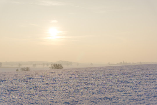 Schneelandschaften-4 Schneebedeckte Felder und Landschaften in Niederbayern