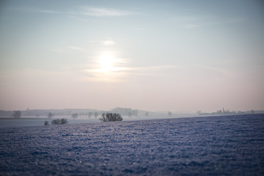 Schneelandschaften-5 Schneebedeckte Felder und Landschaften in Niederbayern