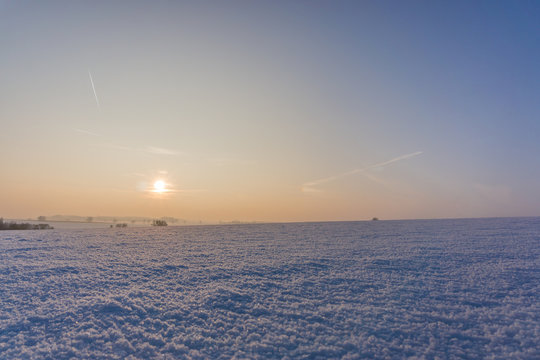 Schneelandschaften-6 Schneebedeckte Felder und Landschaften in Niederbayern