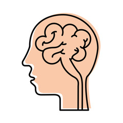 human head and brain icon mind concept vector illustration