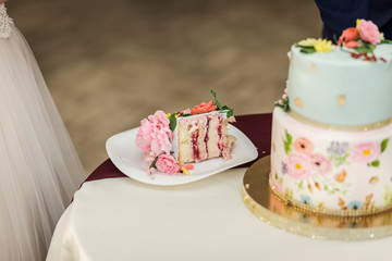 Candy Bar. Delicious sweet buffet with cupcakes. Sweet holiday buffet with cupcakes and other desserts.Table with sweets, candies, dessert,happy birthday concept