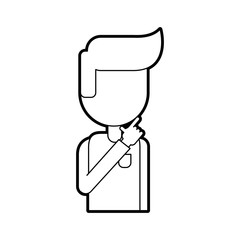 business man manager think strategy vector illustration