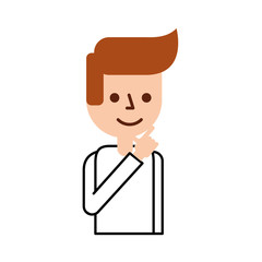 business man manager think strategy vector illustration