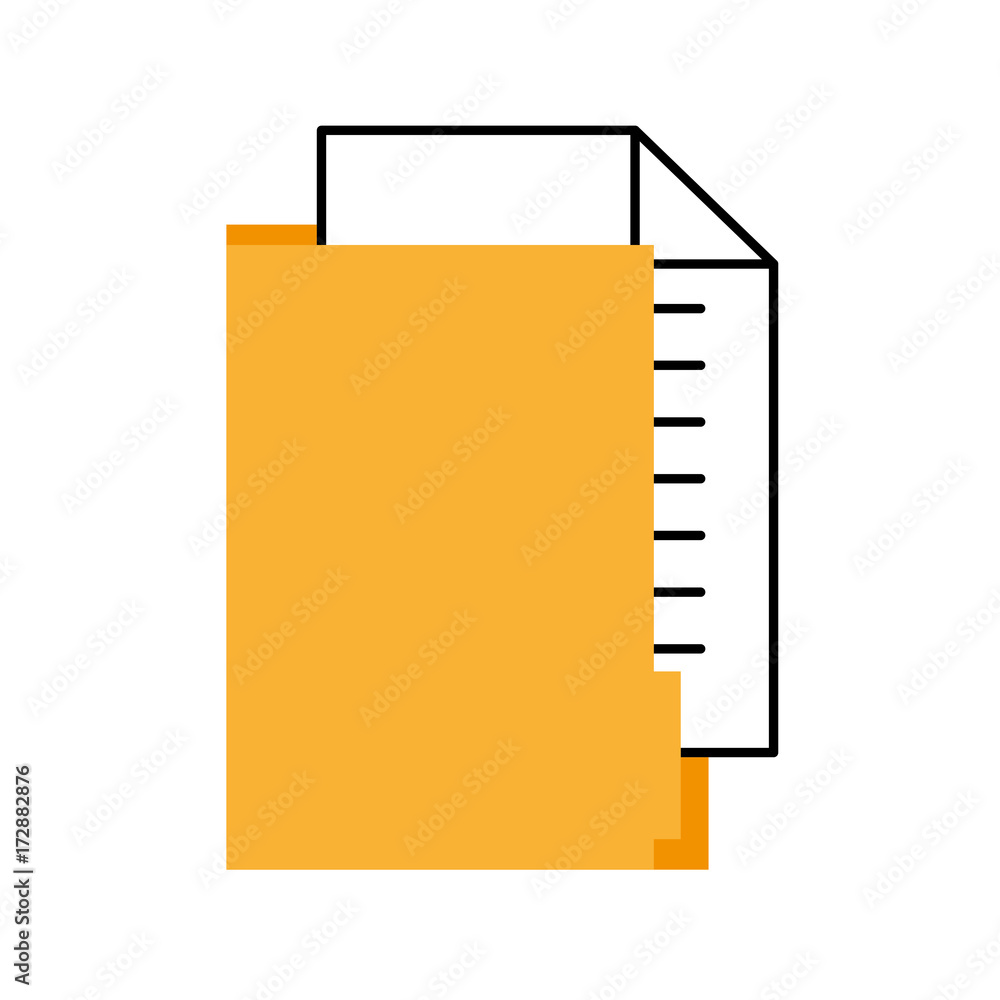 Poster office folder file document paper information vector illustration