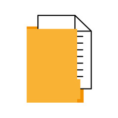 office folder file document paper information vector illustration