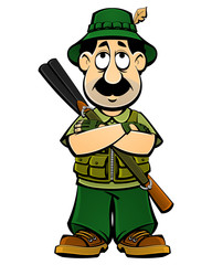 Cartoon hunter. 
