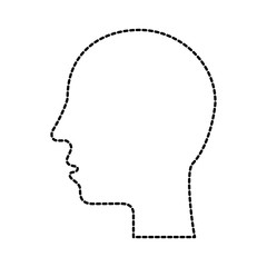 silhouette human head profile man image vector illustration