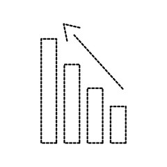 business graph with arrow financial stock data vector illustration
