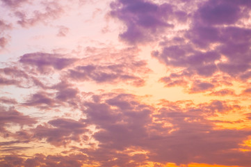 Clouds and sky at sunset.